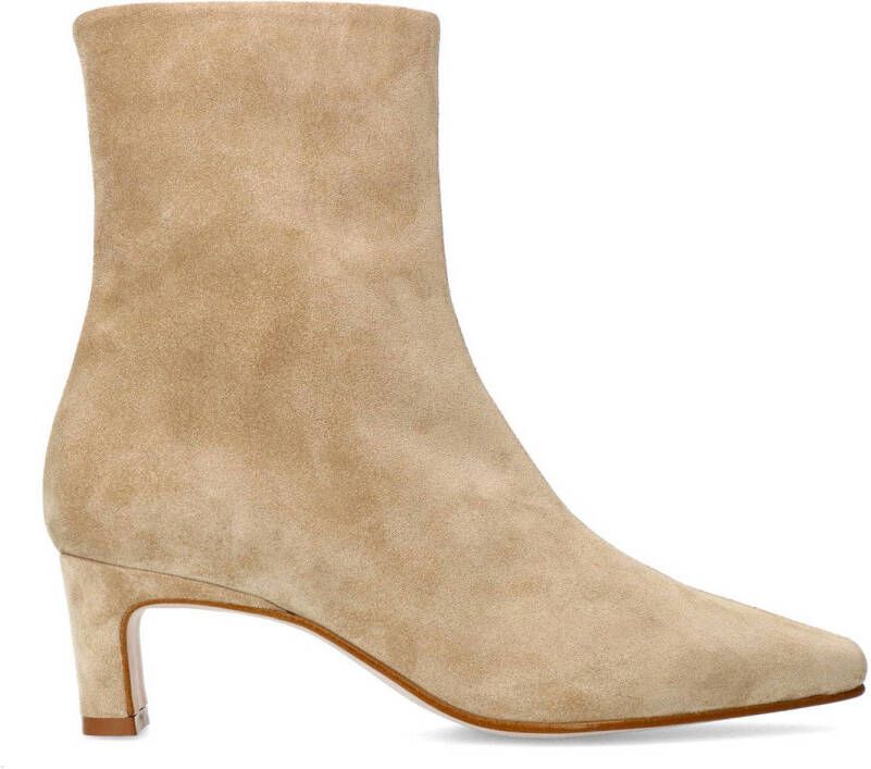 Manfield suède enkellaarzen beige