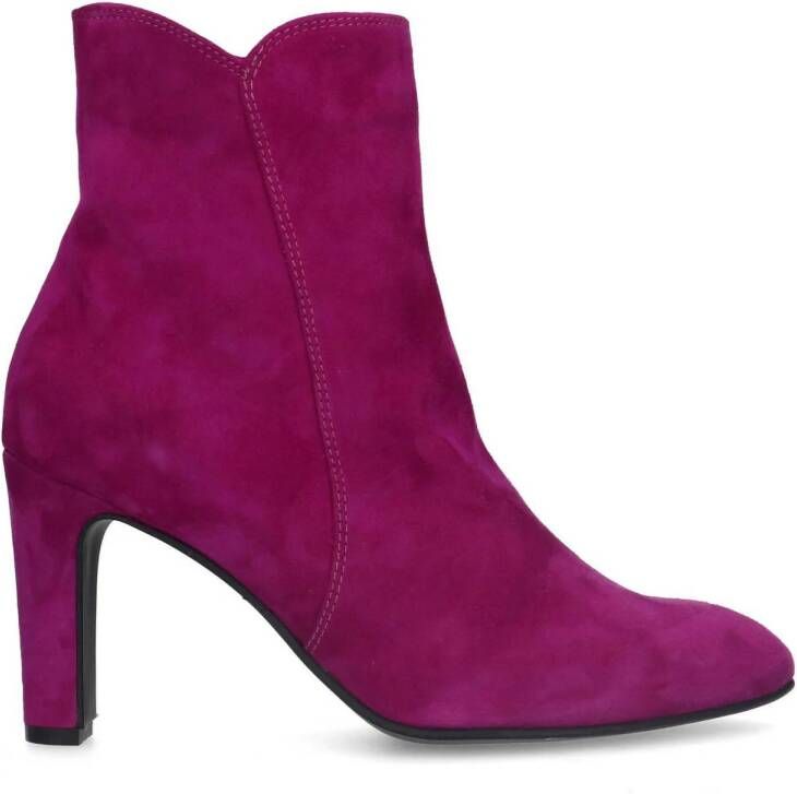 Manfield suède enkellaarzen fuchsia