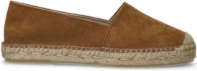 Manfield Dames Cognac suède espadrilles