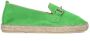 Manfield Dames Groene suède espadrilles met goudkleurig detail - Thumbnail 1