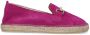 Manfield Dames Roze suède espadrilles met goudkleurig detail - Thumbnail 1