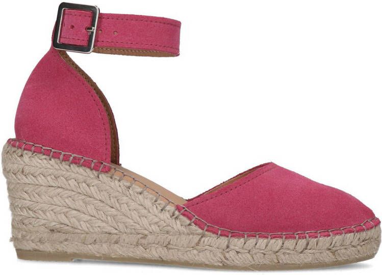 Manfield suède espadrilles roze