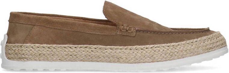 Manfield Heren Taupe suède loafer espadrilles