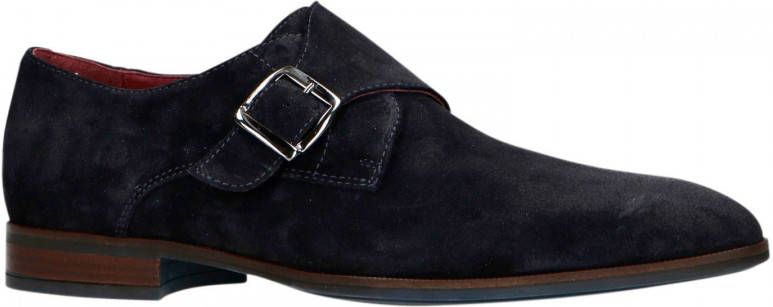 Manfield suède gespschoenen donkerblauw