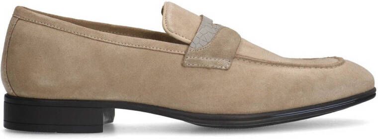 Black Label Heren Beige suède loafers