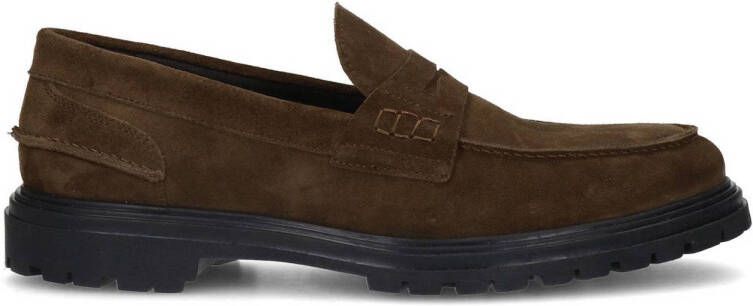 Manfield Heren Bruine suède loafers