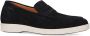 Manfield Heren Navy suède loafers met witte zool - Thumbnail 1