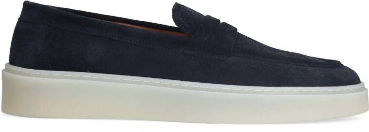 Manfield suède loafers donkerblauw