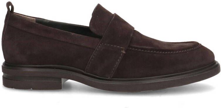 Manfield suède loafers donkerbruin