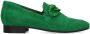 Manfield Dames Groene suède loafers met chain - Thumbnail 1