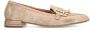 Manfield Dames Beige suède loafers met glitter - Thumbnail 1