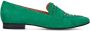 Manfield Dames Groene suède loafers met goudkleurige studs - Thumbnail 1