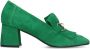 Manfield Dames Groene suède loafer pumps - Thumbnail 1