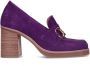 Manfield Dames Paarse suède loafer pumps - Thumbnail 1