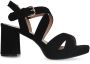 Manfield Dames Zwarte suède sandalen met hak - Thumbnail 1