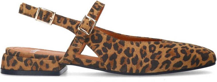 Manfield Dames Leopard suède slingbacks