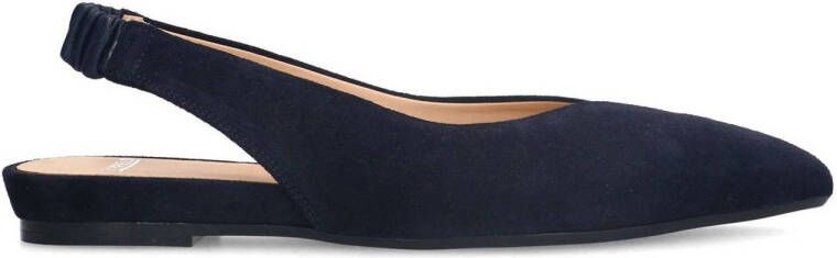 Manfield suède slingback loafers donkerblauw