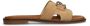 Manfield Dames Cognac suède slippers met chain - Thumbnail 1