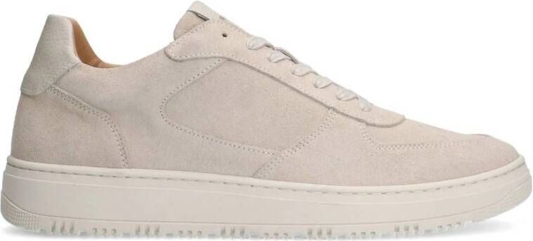 Manfield Heren Licht grijze suède sneakers