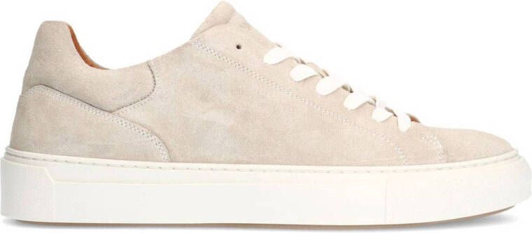 Manfield Heren Licht grijze suède sneakers