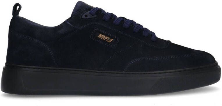 Manfield Heren Donkerblauwe suède sneakers