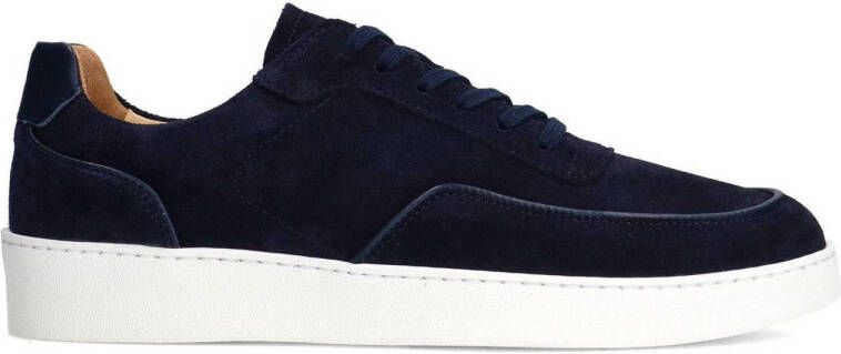 Manfield suède sneakers donkerblauw