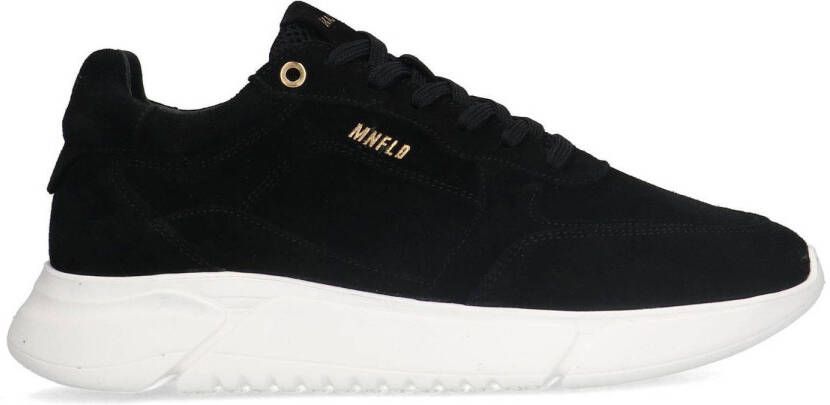 Manfield Heren Zwarte suède sneakers