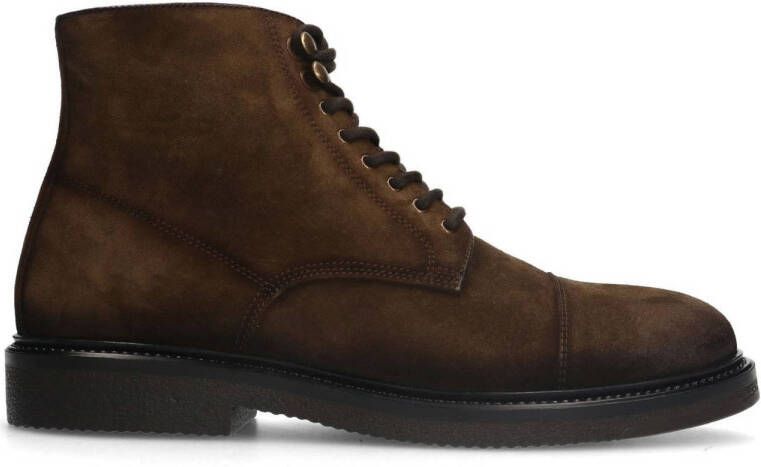 Manfield suède veterboots bruin