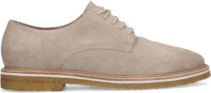 Manfield Heren Beige suède veterschoenen