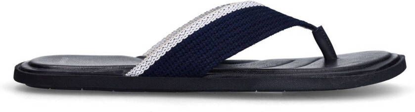 Manfield Heren Navy canvas slippers