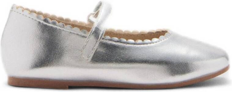 Mango Kids ballerina's zilver Meisjes Imitatieleer Effen 21(12 8cm)