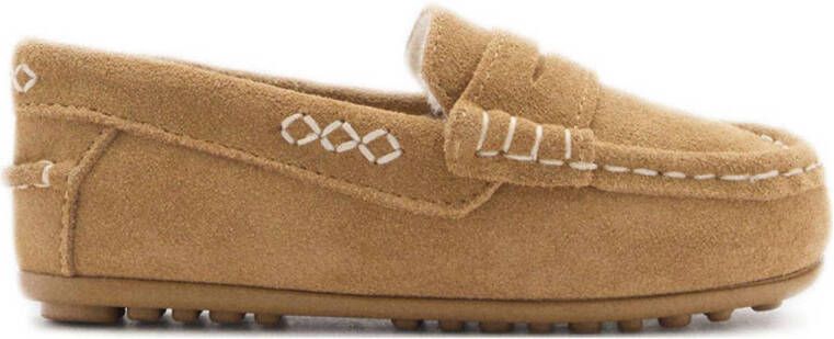 Mango Kids gevoerde suède mocassins camel