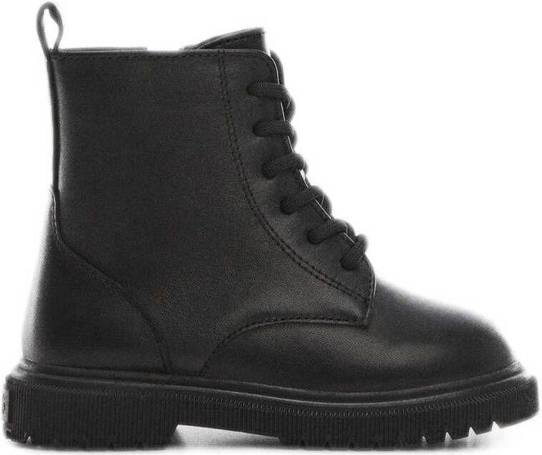 Mango Kids leren veterboots zwart