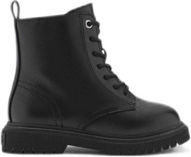 Mango Kids leren veterboots zwart