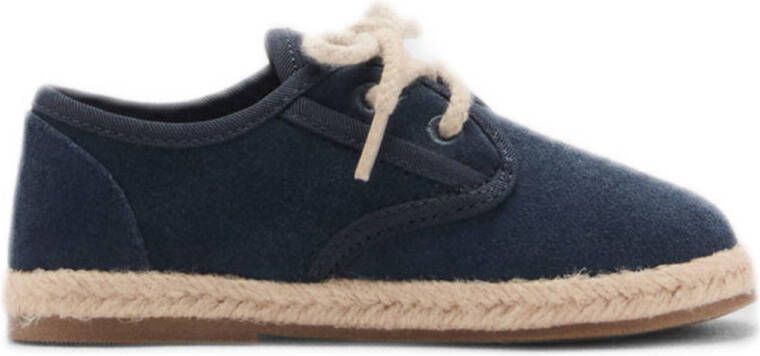 Mango Kids suède veterschoenen donkerblauw