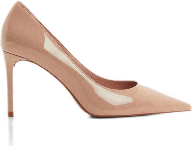 Mango lak pumps beige