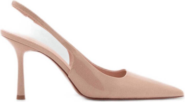 Mango lak slingback pumps beige