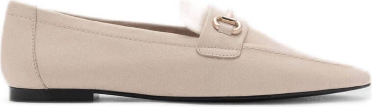 Mango leren loafers beige