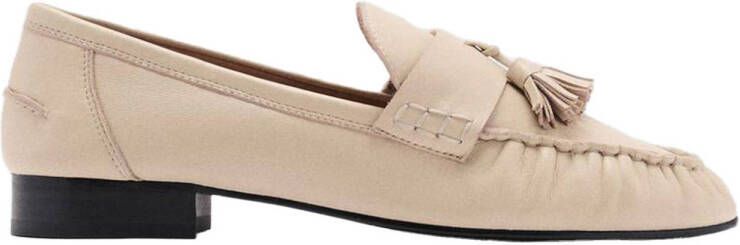 Mango leren loafers beige