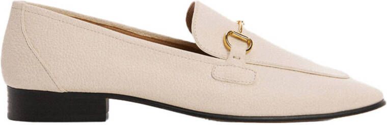 Mango leren loafers ecru