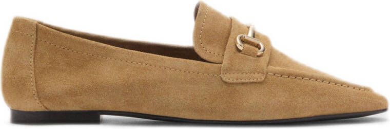 Mango leren loafers lichtbruin