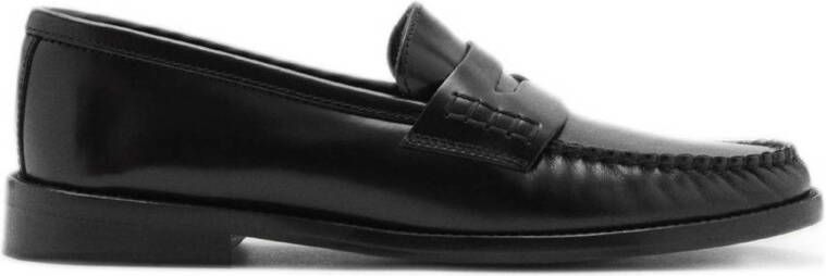 Mango leren loafers zwart