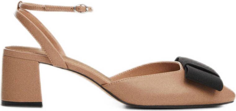 Mango leren pumps oudroze