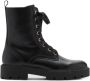 Mango leren veterboots zwart - Thumbnail 1