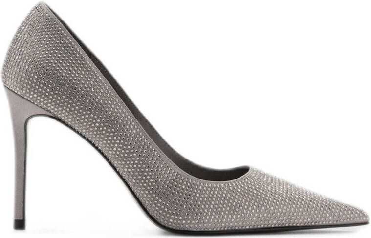 Mango pumps met strass zilver