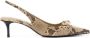 Mango slingback pumps met slangenprint beige - Thumbnail 1