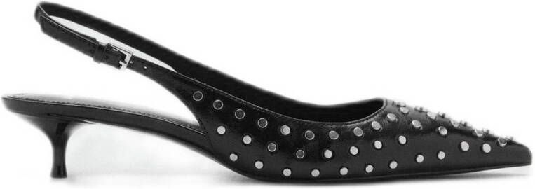 Mango slingback pumps met studs zwart