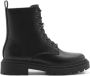 MANGO TEEN leren veterboots zwart - Thumbnail 1