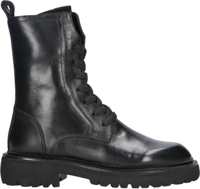 Maripe Ambra-Ma leren veterboots zwart