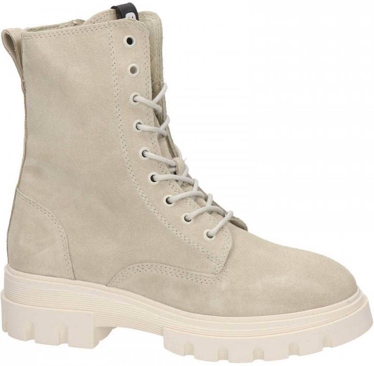 Suede veterboots online dames